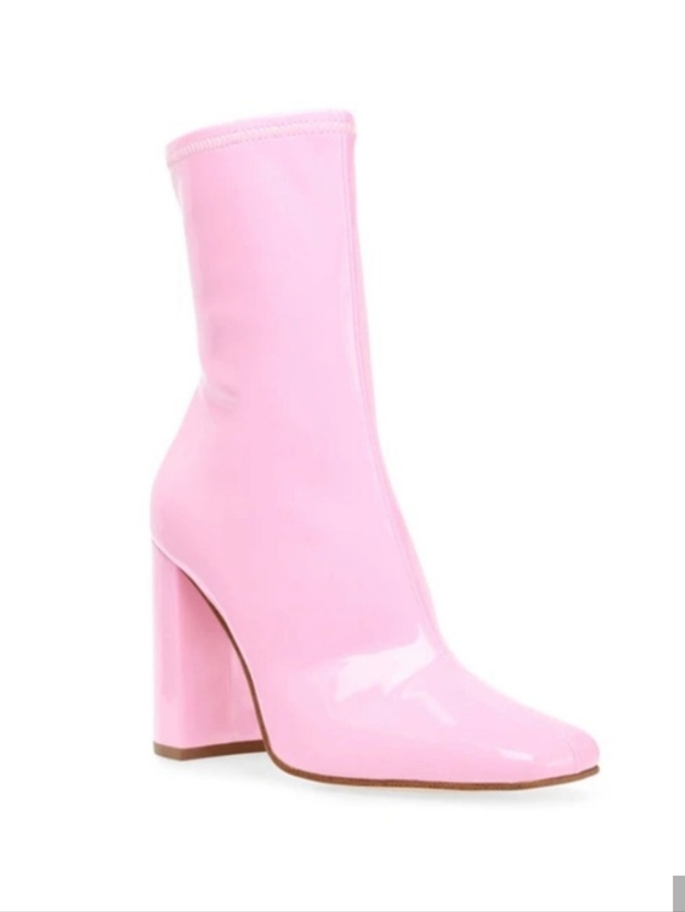 Steve Madden Pink Patent Leather Fulton Block Heel Ankle Boots BRAND NEW NIB